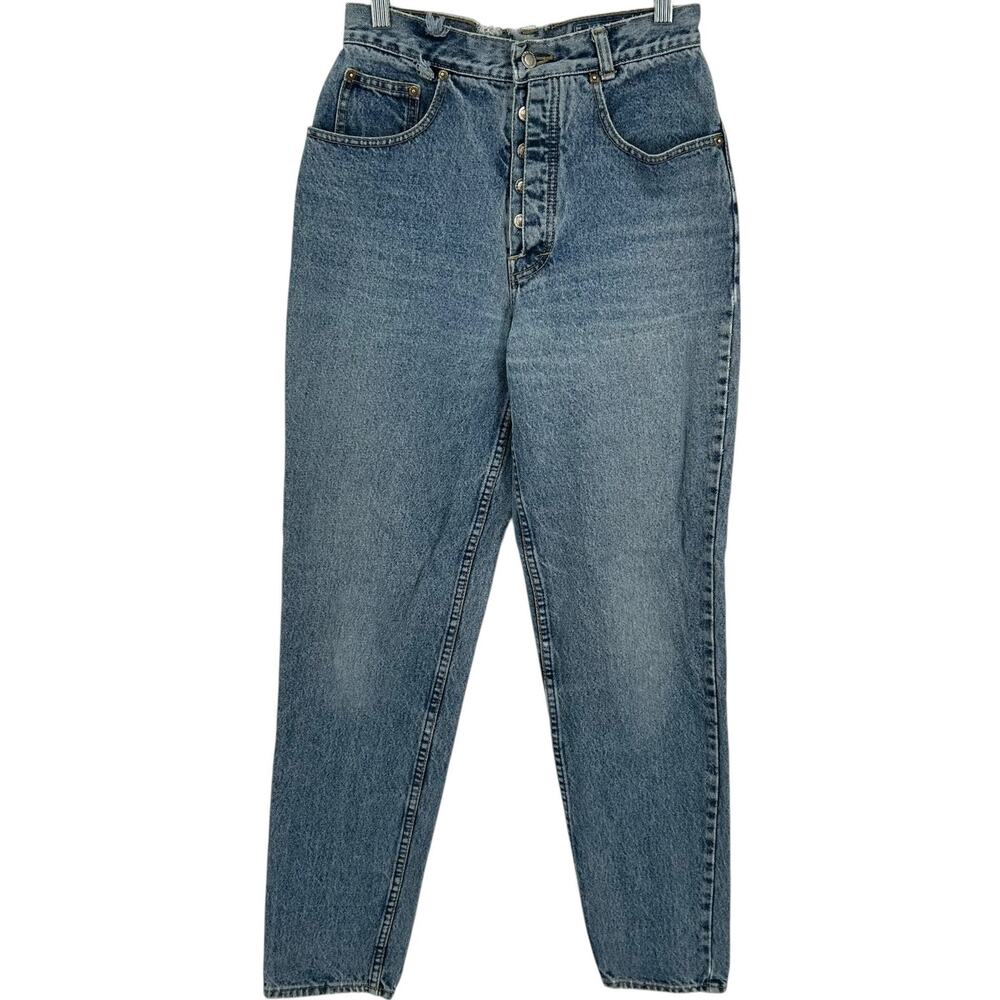 Vintage 90s Women's Lawman Group International Button Fly Blue Denim Mom Jeans